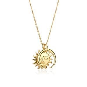 Sun and moon pendant necklace